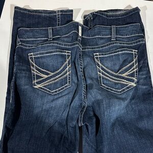 Ariat Women's 22wl Dark Blue Boot Cut Jeans with Cream Contrast Stitching